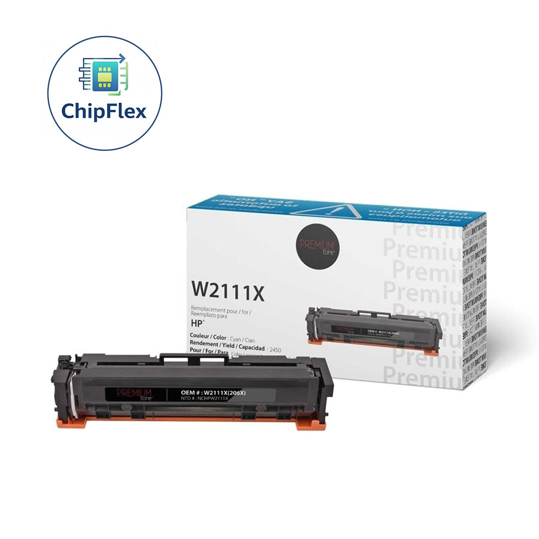 NON-OEM HP W2111X / 206X Alternative Toner ChipFlex YRTS  Cyan 2.4K