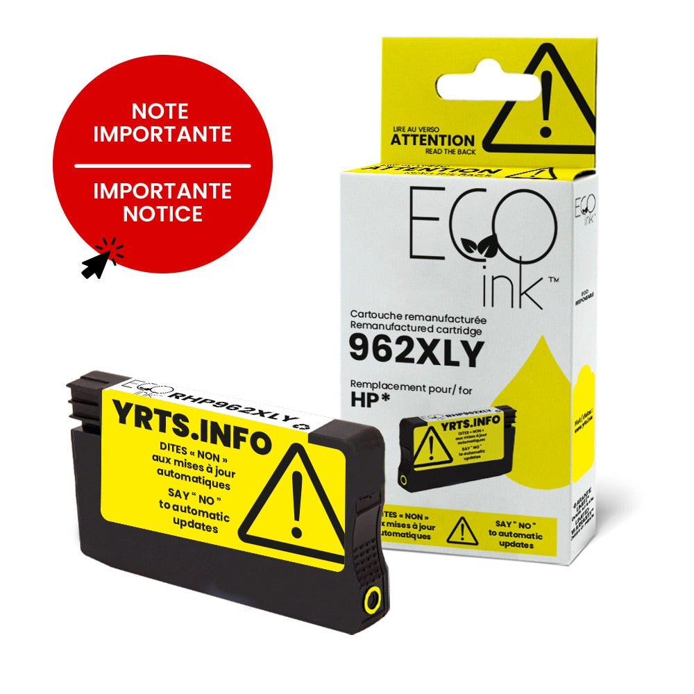 NON-OEM HP No.962XL 3JA02AN Reman Yellow EcoInk YRTS 1.6K