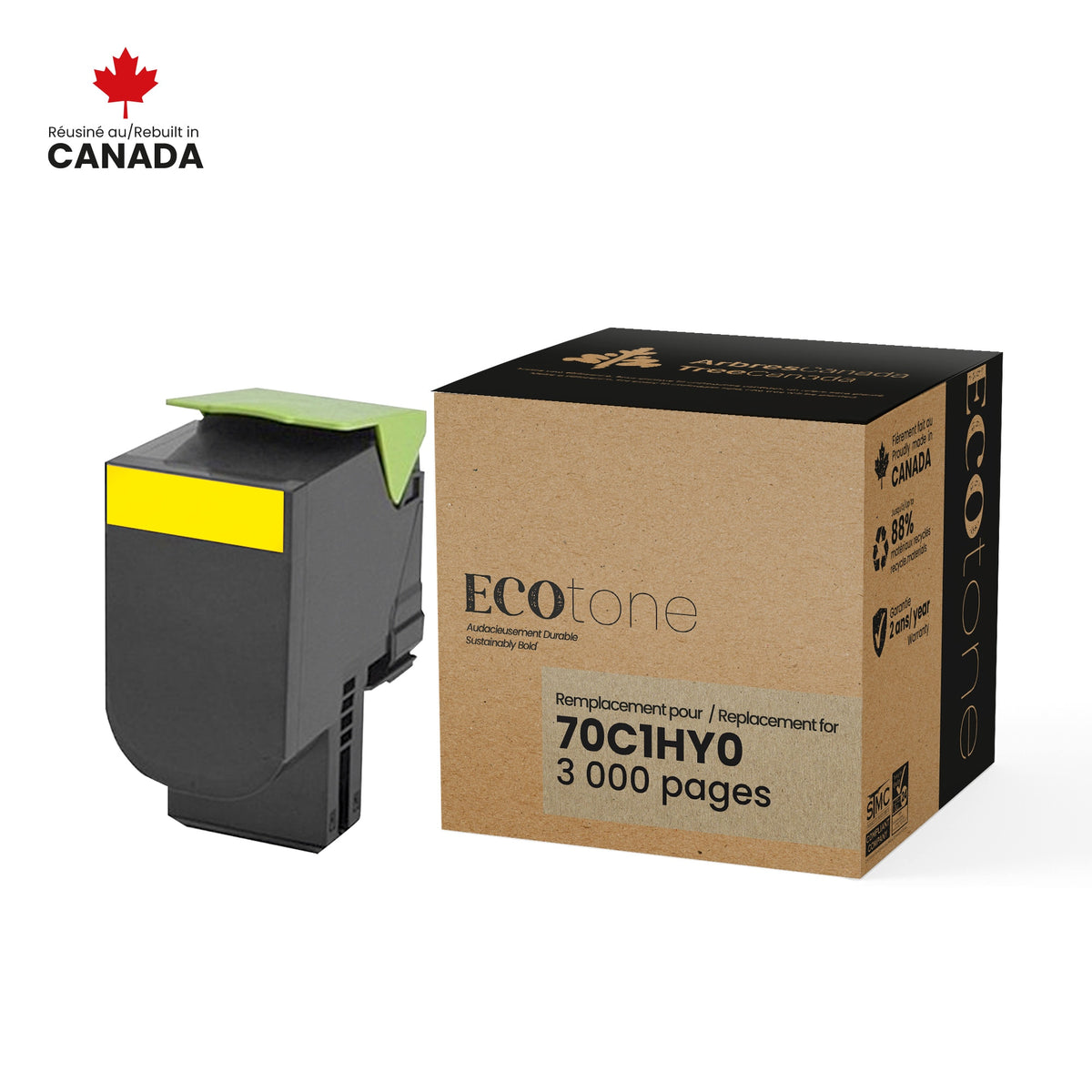 Lexmark 70C1HY0 Reman Ecotone Yellow 3K
