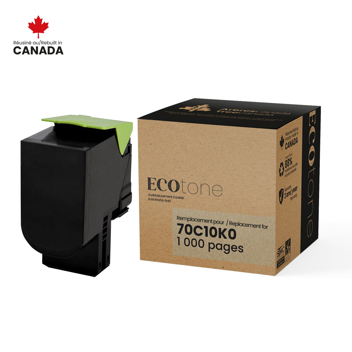 Lexmark 70C10K0 Reman Ecotone Black 1K