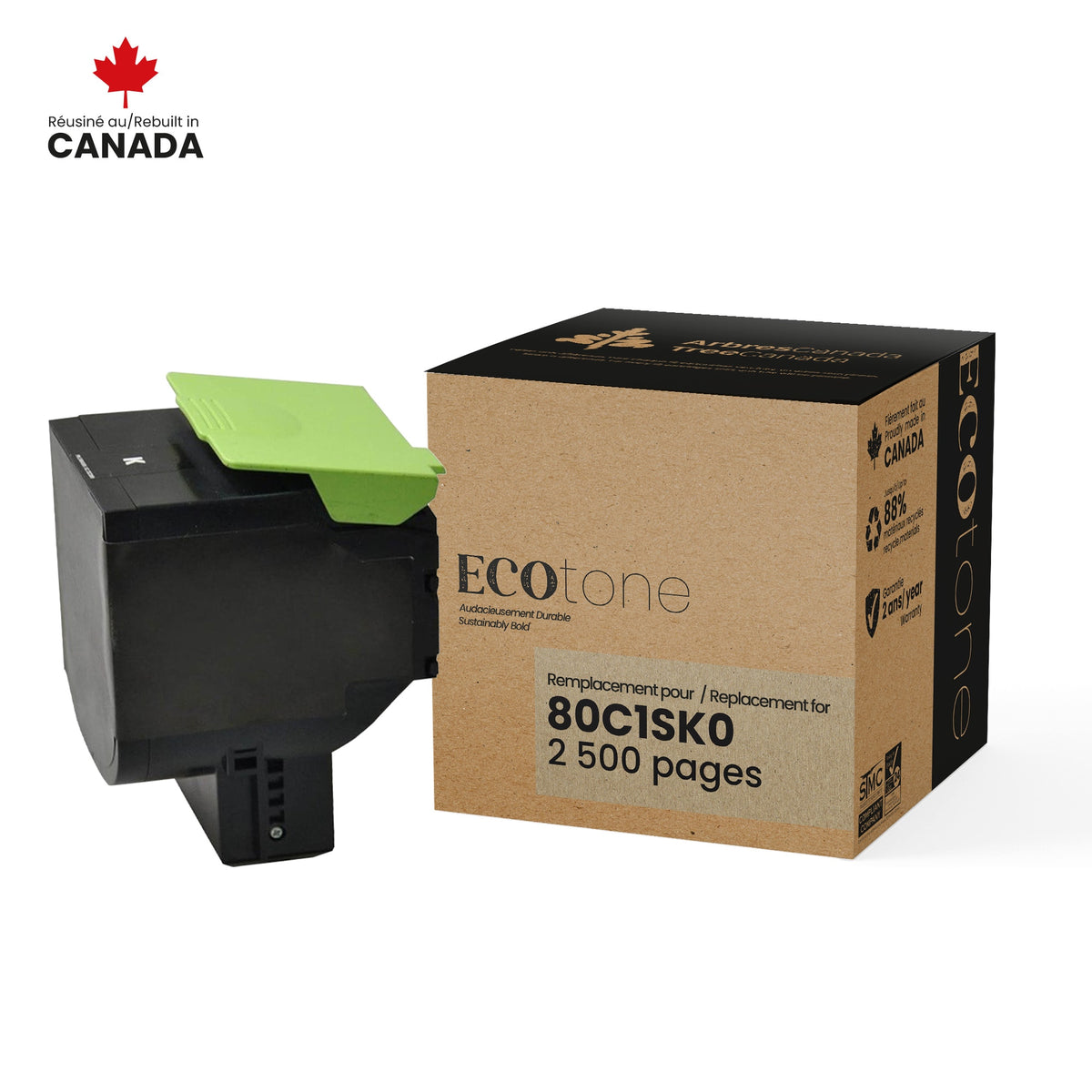 Lexmark 80C1SK0 Reman Ecotone Black 2.5K