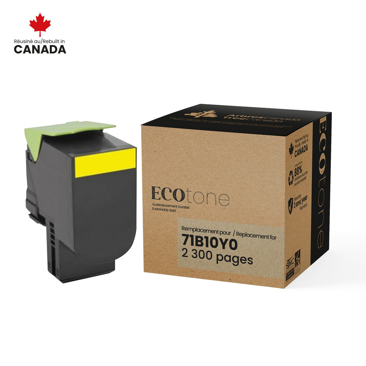 Lexmark 71B10Y0 Reman Ecotone Yellow 2.3K