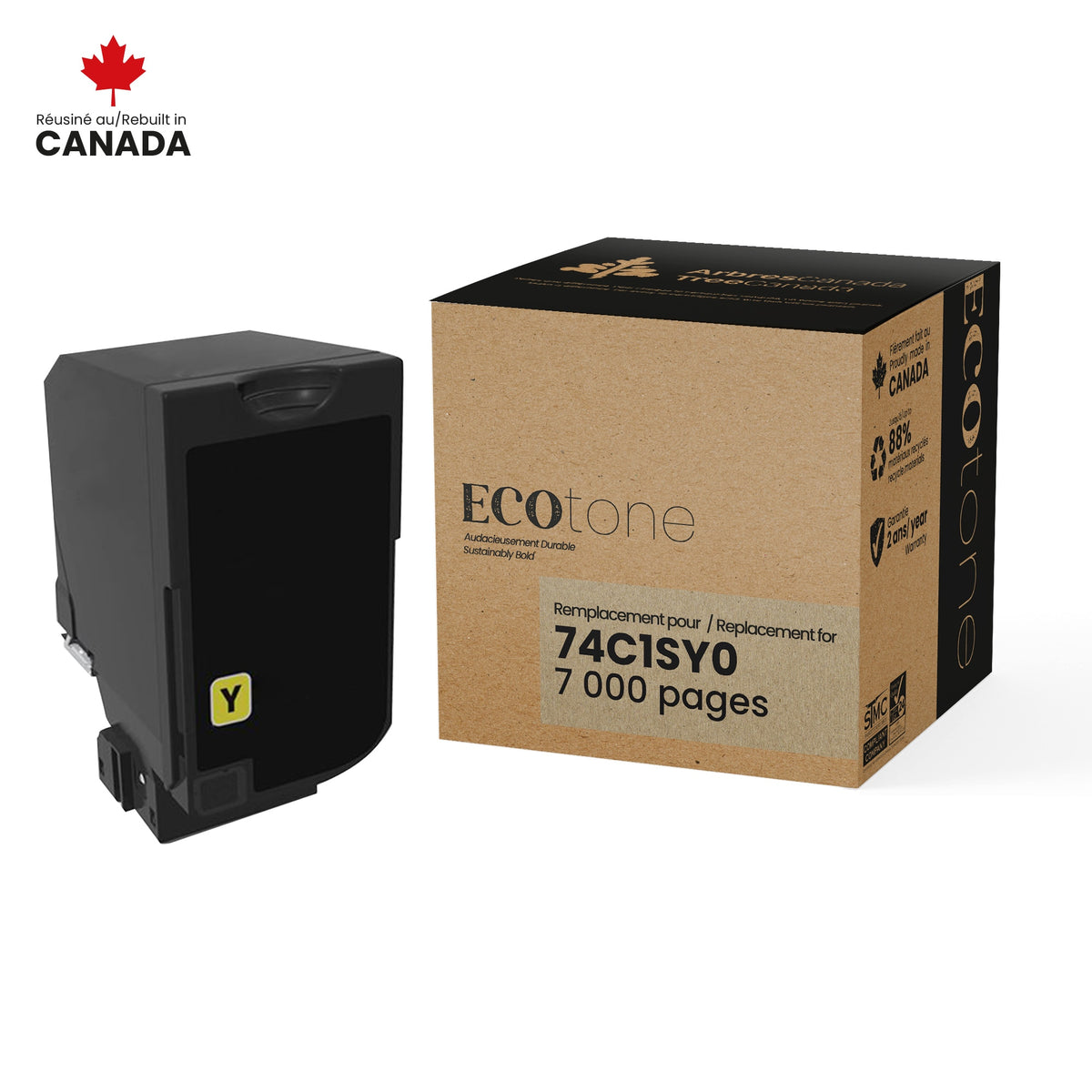 Lexmark 74C1SY0 Reman Ecotone Yellow 7K