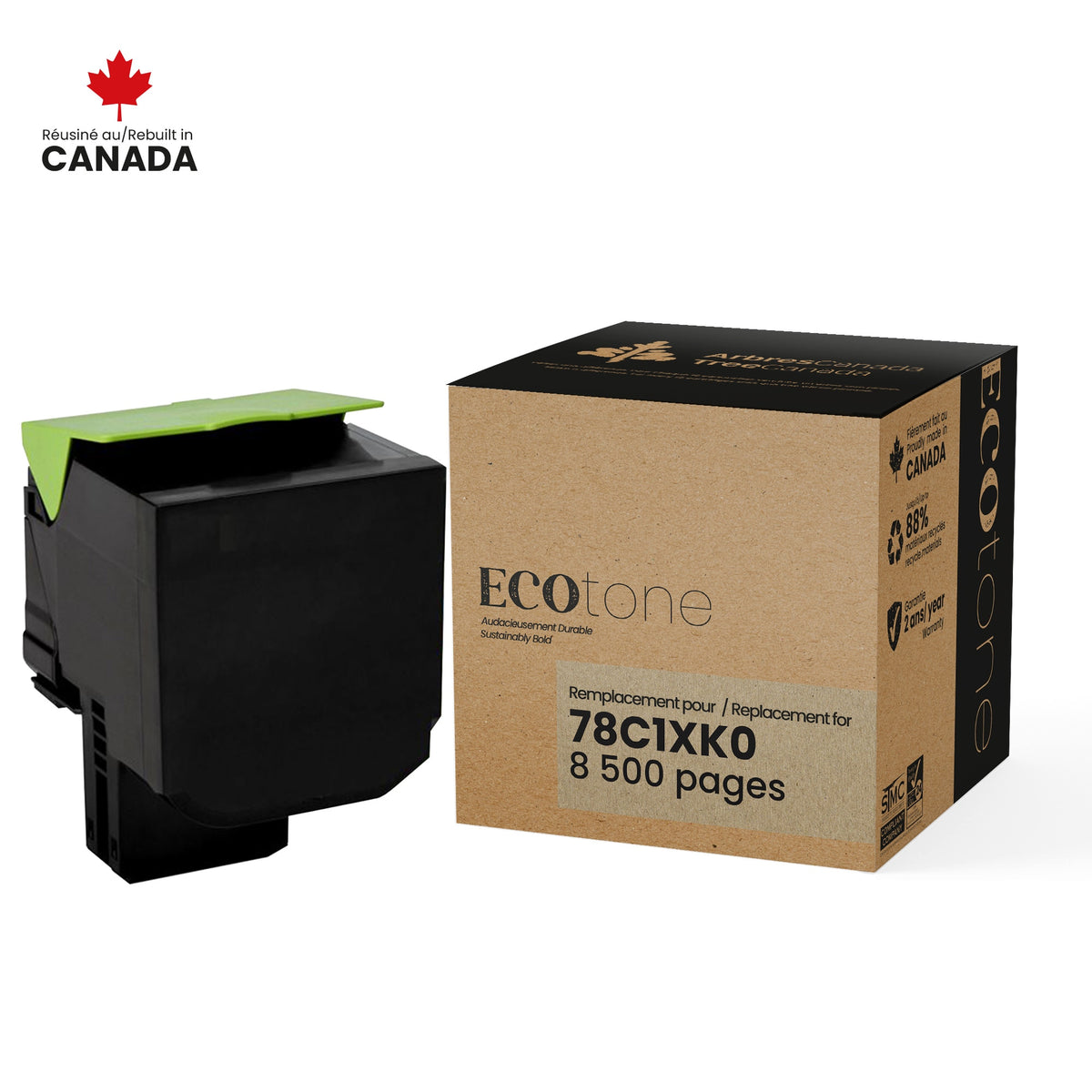 Lexmark 78C1XK0 Reman Ecotone Black 8.5K