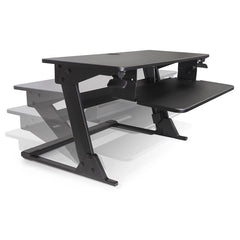 Volante desktop sit-stand workstation black